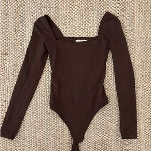 Brown Aritzia contour body suit